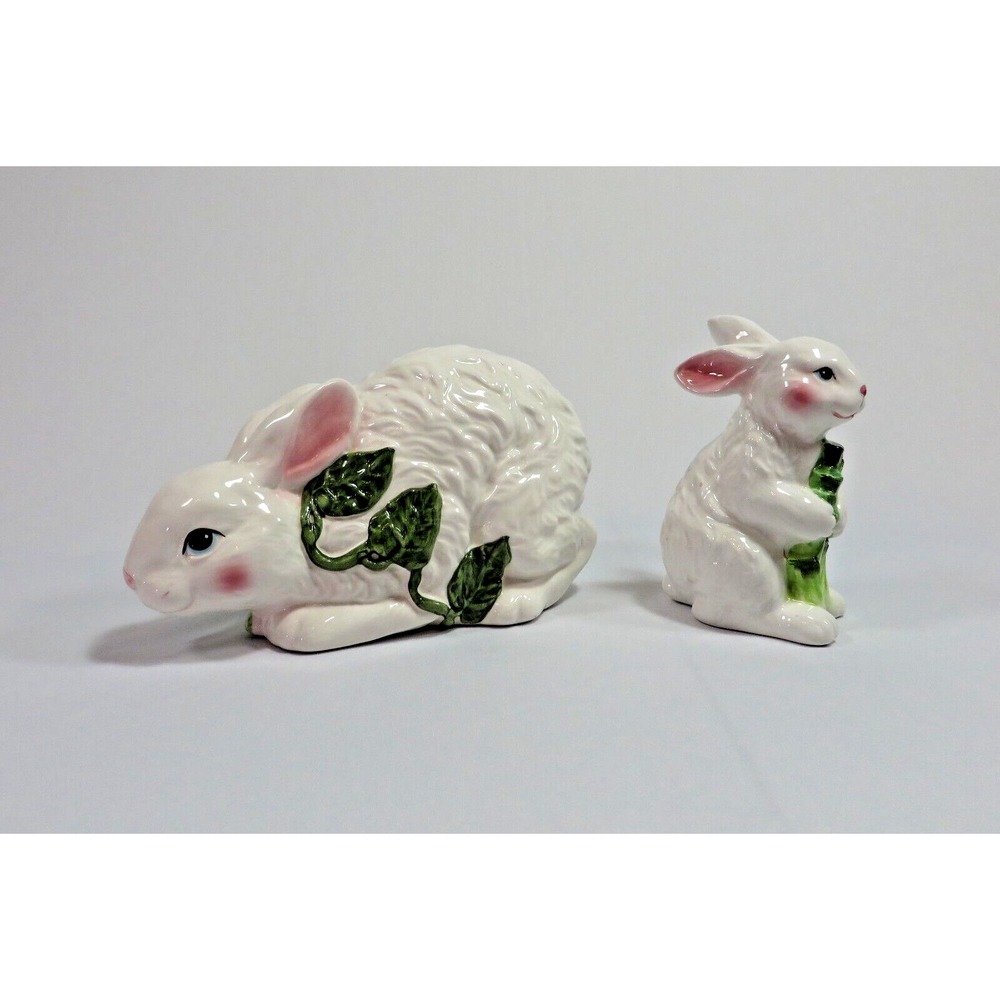 Vintage Bloom Rite 2 Ceramic Bunnies Easter Spring Rabbit Bunny Decorative - Picture 3 of 7